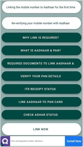 PAN Card Link To Aadhar Card & untuk Android
