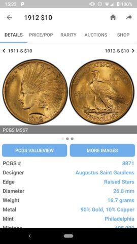 PCGS CoinFacts – U.S. Coin Val per Android