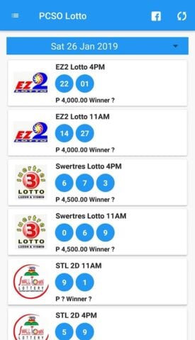 PCSO Lotto Results — EZ2 & SW для Android