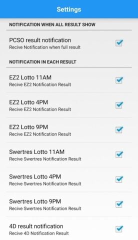 PCSO Lotto Results – EZ2 & SW لنظام Android