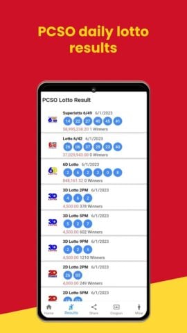 Android 用 PCSO Lotto Results – Today EZ2