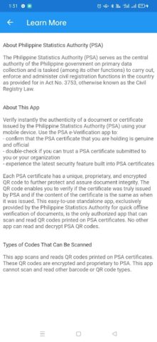 PSA e-Verification cho Android