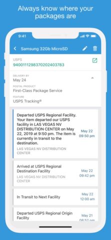 Packages – Track Your Parcels สำหรับ iOS