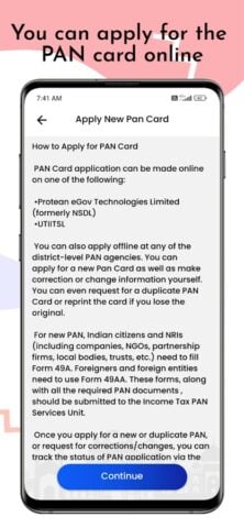 Android 版 Pan Card Download App