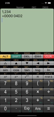 Panecal kalkulator ilmiah untuk iOS