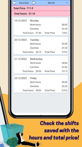 Payment work hours calculator für Android