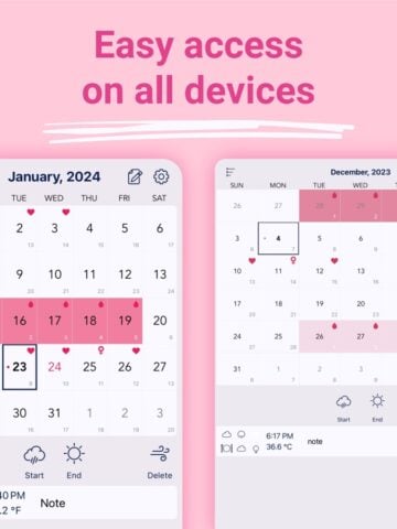 Calendário menstrual ovulação. para iOS