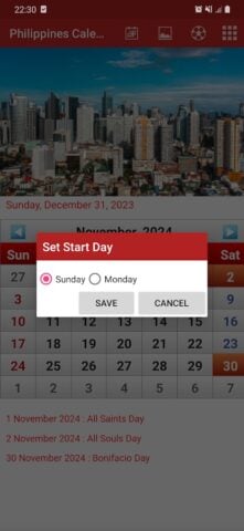 Philippines Calendar 2024 สำหรับ Android