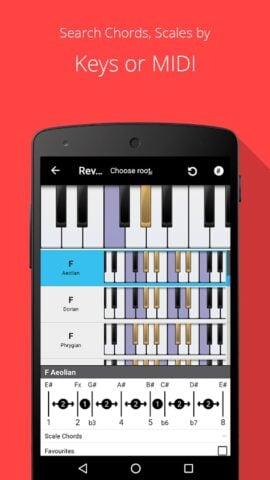 Android 版 Piano Chord, Scale, Progressio