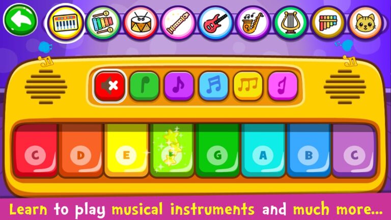 أطفال البيانوالموسيقى والأغاني لنظام Android