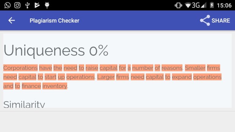 Plagiarism checker for Android