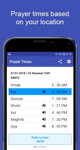 Android 用 Prayer Times Malaysia : Qibla,