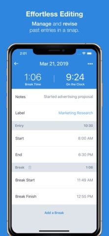 Punch Time Clock Hours Tracker para iOS