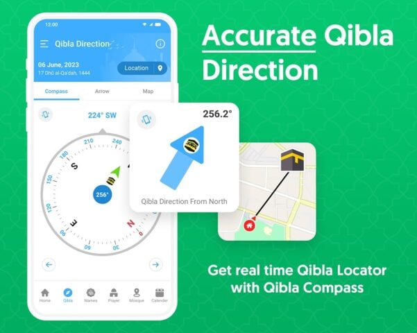 Boussole Qibla-Qibla Direction pour Android