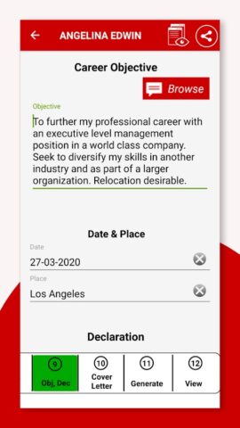 Resume Builder لنظام Android