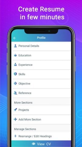 Android용 Resume Builder App, CV maker