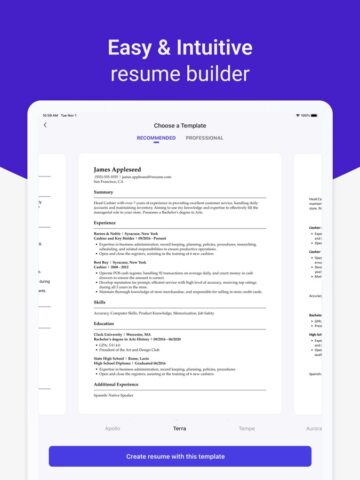 Resume Builder: PDF Resume App pour iOS