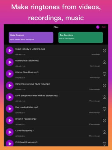 Criador toque – extrair áudio para iOS