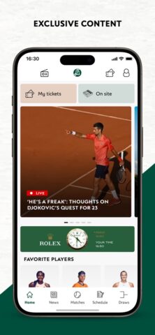 Roland-Garros Officiel per iOS