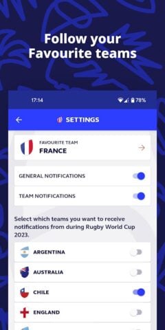 Copa del Mundo de Rugby 2023 para Android