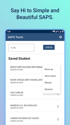 Android 版 SAPS Touch: Semakan Keputusan