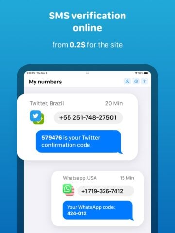 SMS Virtual – Receive SMS for iOS