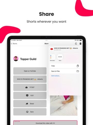 iOS 用 Save & View for YouTube Shorts
