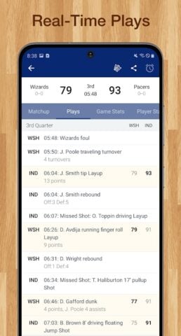 Android 版 Scores App: for NBA Basketball