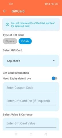 Android 版 Sell Gift Card Instantly