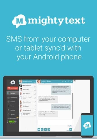 Android 用 MightyText – コンピュータからSMS