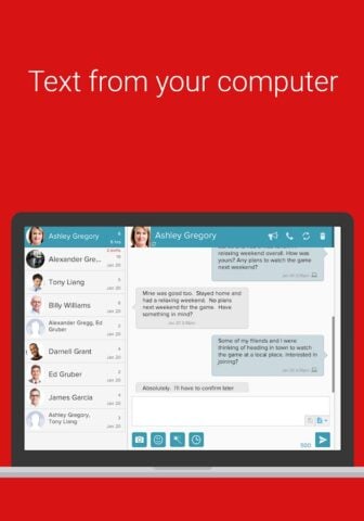 Android 用 MightyText – コンピュータからSMS