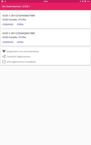 Sim Serial Number ( ICCID) สำหรับ Android