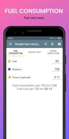 Android 用 Simple fuel calculator