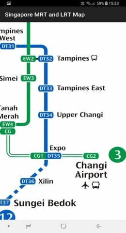 Android용 Singapore MRT Map (Offline)