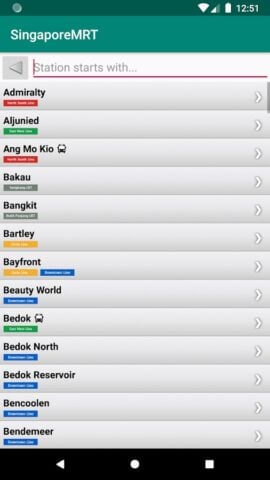 Singapore MRT and LRT Offline para Android