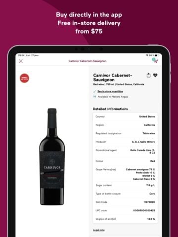 iOS için Société des alcools du Québec