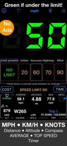 Speedometer 55 Start. GPS Box. cho iOS