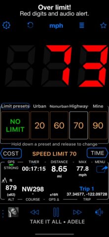 iOS용 Speedometer 55 Start. GPS Box.