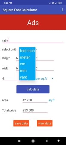 Square Foot Calculator pour Android