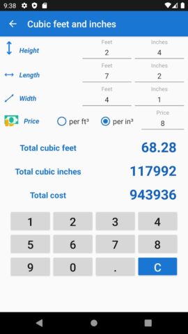 Square meters calculator untuk Android