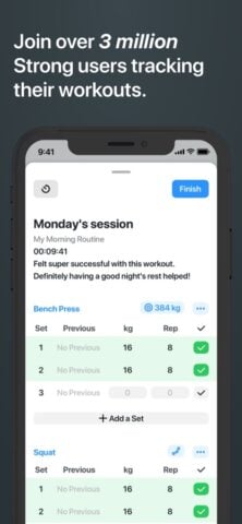 Strong Workout Tracker Gym Log per iOS