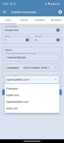 Subtitle Downloader لنظام Android