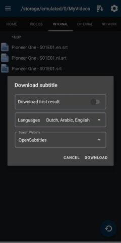 Subtitle Downloader لنظام Android