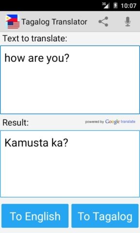 Traductor tagalog Pro para Android