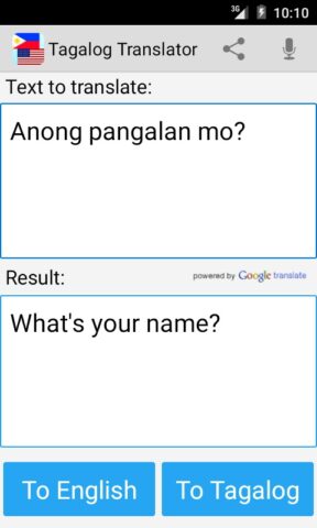 Tagalog English Translator Pro per Android