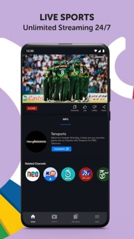 Android 版 Tamasha: Cricket, TV, Movies