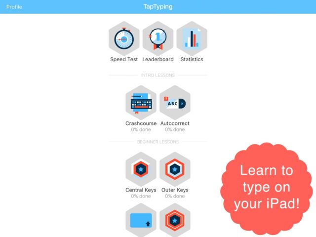 TapTyping – typing trainer pour iOS
