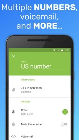 Text Me: Second Phone Number per Android