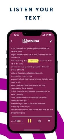 Lettore testi, Testo a voce per iOS