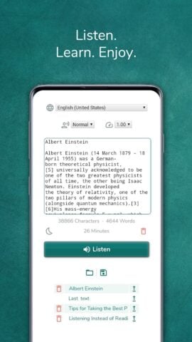 Lecteur de texte – voix pour Android